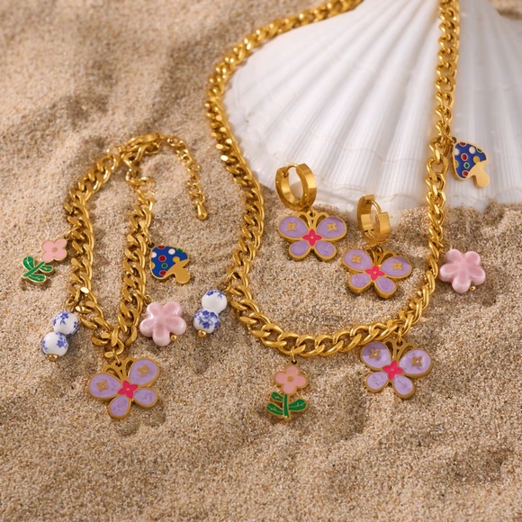 Blossom Breeze18K Gold Plated Jewelry Set